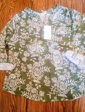 NWT Womens Plus Top Gr een, Whitw Sz 1X
